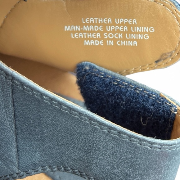 Earth Kristy Women's Admiral Blue Leather Heel Side Zip Bootie Peep Toe Sz 7B - Picture 6 of 9